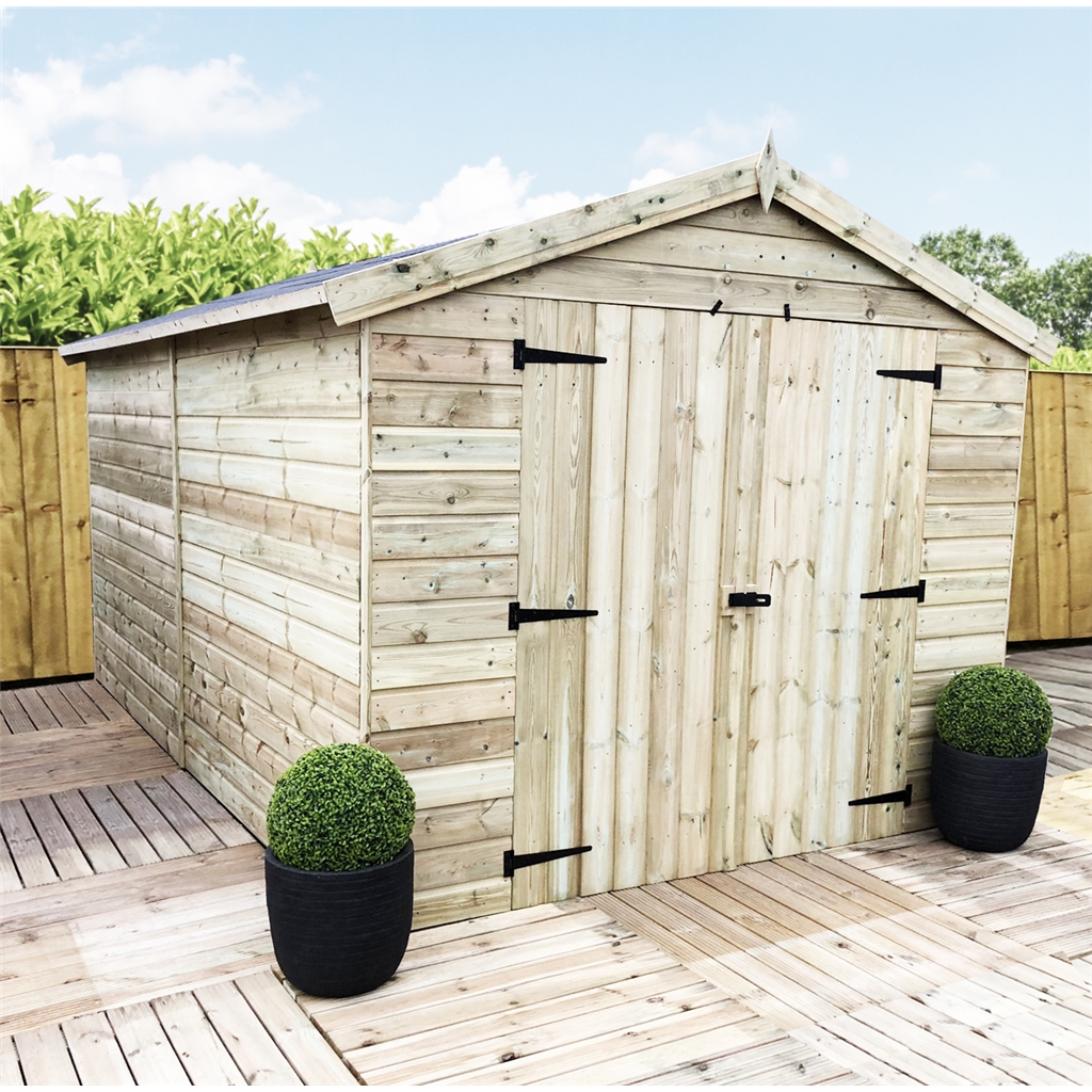10 x 8 Windowless Treated Apex Shed
