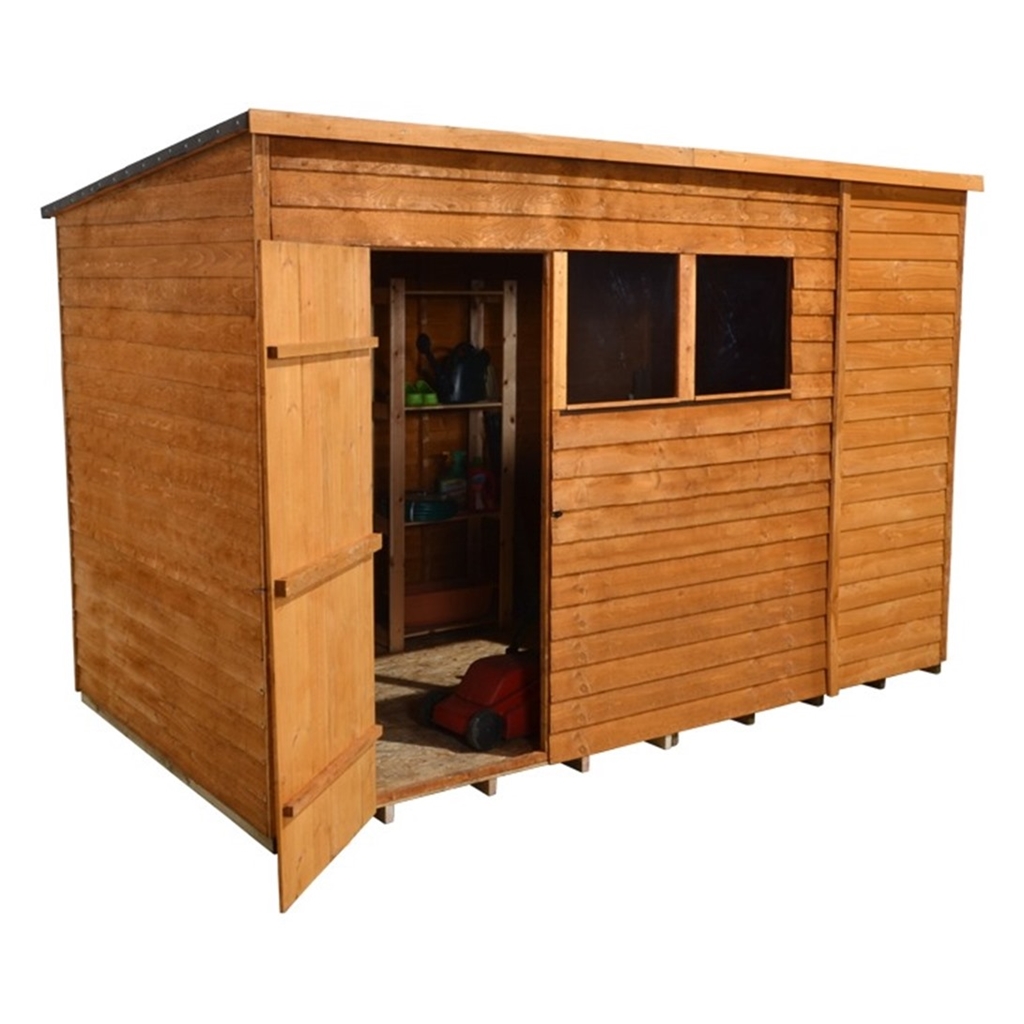 1024 #B0661B Select Overlap Pent Wooden Garden Shed With 2 Windows And Single Door image Shed Doors And Windows 41331024