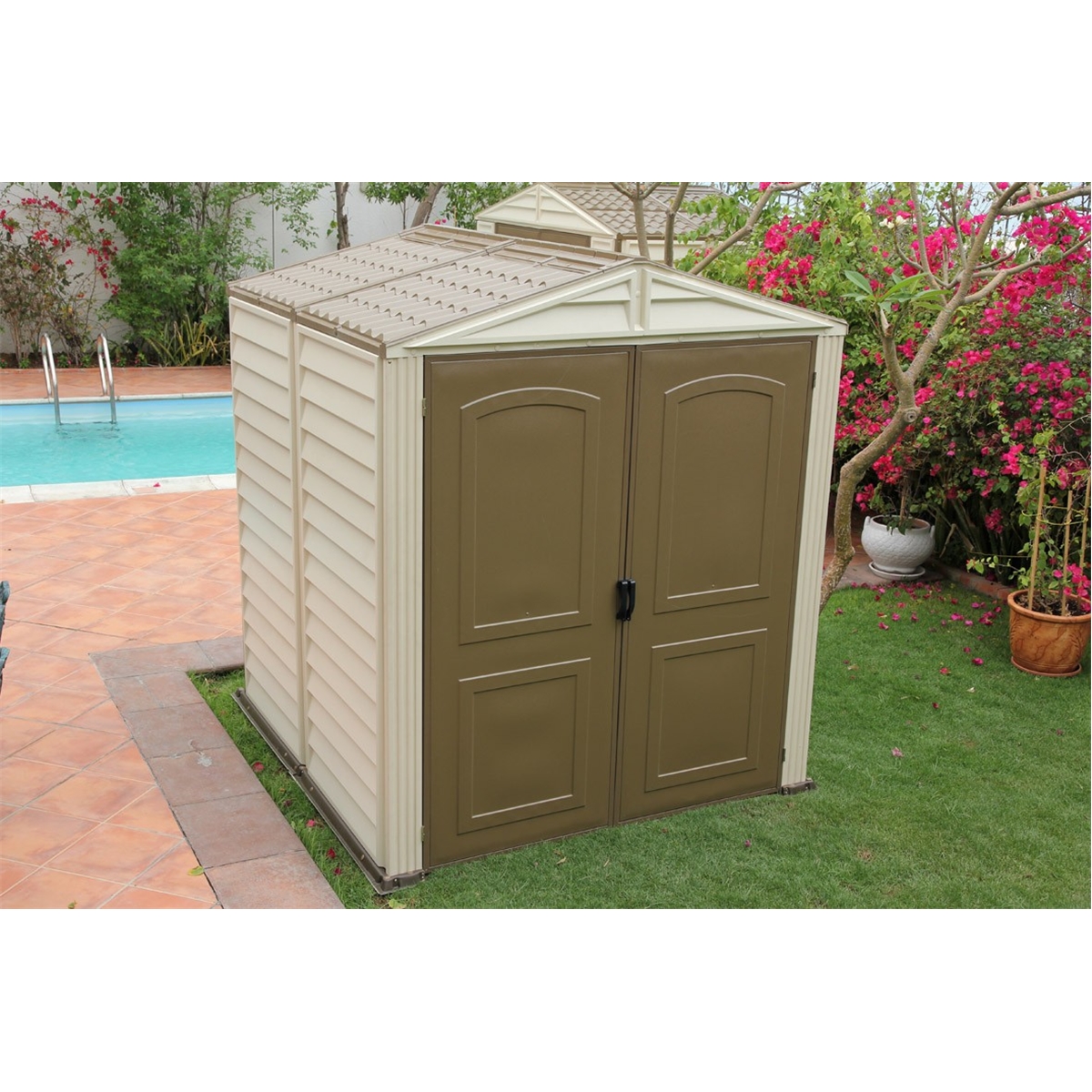 Deluxe Duramax Plastic PVC Shed With Steel Frame (1.73m x 0.97m ...