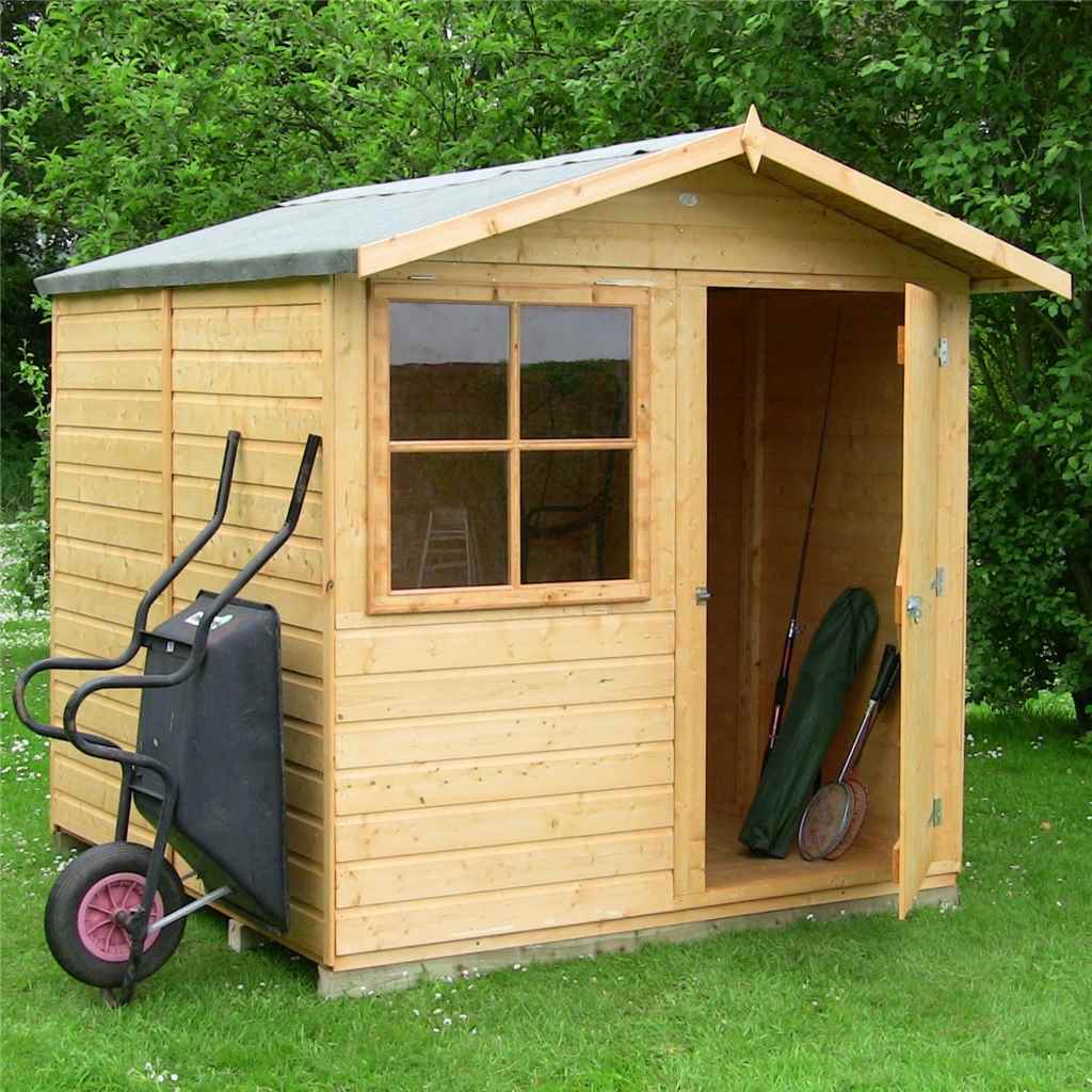 7ft Tongue and Groove Apex Wooden Garden Shed / Workshop (12mm Tongue 