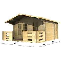 4m x 3m Log Cabin (2045) - Double Glazing (44mm Wall Thickness)