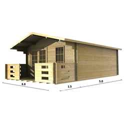 5m x 4m Log Cabin (2047) - Double Glazing (44mm Wall Thickness)
