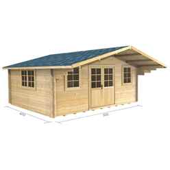 5m x 4m Log Cabin (2109) - Double Glazing (44mm Wall Thickness)