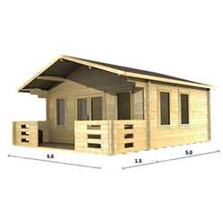 5m x 5m Log Cabin (2083) - Double Glazing (44mm Wall Thickness)