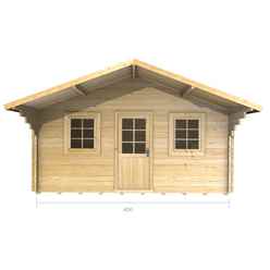 4m x 4m Log Cabin (2073) - Double Glazing (44mm Wall Thickness)