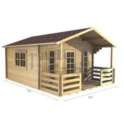 4m x 3m Log Cabin (2057) - Double Glazing (70mm Wall Thickness)