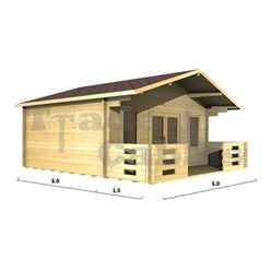 5m x 5m Log Cabin (2094) - Double Glazing  (44mm Wall Thickness)