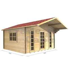 4m x 3m Log Cabin (2052) - Double Glazing (44mm Wall Thickness)
