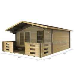 4m x 4m Log Cabin (2046) - Double Glazing (70mm Wall Thickness)