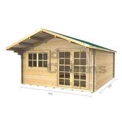 4m x 5m Log Cabin (2061) - Double Glazing (70mm Wall Thickness)