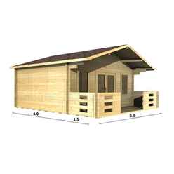 5m x 4m Log Cabin (2092) - Double Glazing (44mm Wall Thickness)