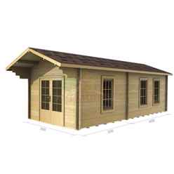 3m x 7m Log Cabin (2018) - Double Glazing (70mm Wall Thickness)