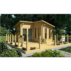 4m x 4m Log Cabin (2054) - Double Glazing (70mm Wall Thickness)