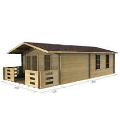 4m x 8m Log Cabin (2049) - Double Glazing (44mm Wall Thickness)