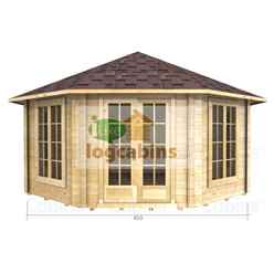 4.5m x 4.5m Log Cabin (2082) - Double Glazing (44mm Wall Thickness)
