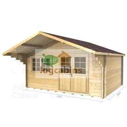 4.5m x 3.0m Log Cabin (2081) - Double Glazing (70mm Wall Thickness)