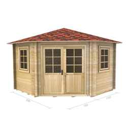 3m x 3m Log Cabin (2036) - Double Glazing (44mm Wall Thickness)