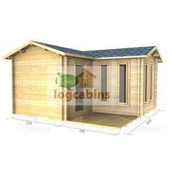 4m x 4m Log Cabin (2055) - Double Glazing (44mm Wall Thickness)