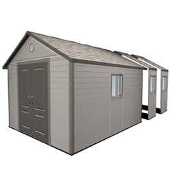 OOS - AWAITING RETURN TO STOCK DATE - 11 x 21 Life Plus Plastic Apex Shed With Plastic Floor  + 6 Windows (3.37m x 6.41m)