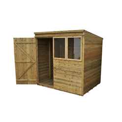 INSTALLED 7ft x 5ft Pressure Treated Shiplap Pent Tongue And Groove Shed (2.1m x 0.9m) - INCLUDES INSTALLATION