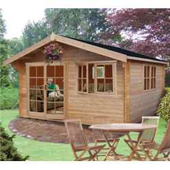4.19m x 4.79m Apex Log Cabin - 70mm Tongue And Groove Logs