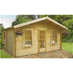 4.49m x 4.49m Log Cabin - 34mm Tongue And Groove Logs