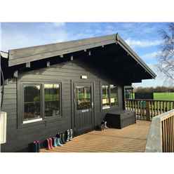 6m x 8m Premier School Classroom Log Cabin - Insulated - 70mm Wall Thickness - Double Glazing - Toughened Safety Glass Plus 6m x 11m Veranda - Includes Installation