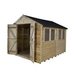 INSTALLED 10ft x 8ft Pressure Treated Tongue And Groove Apex Shed (3.1m x 2.6m) - INCLUDES INSTALLATION
