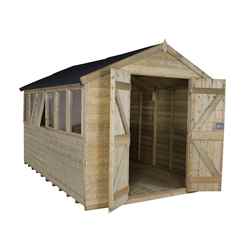 12ft x 8ft Pressure Treated Tongue And Groove Apex Shed (3.7m x 2.6m)