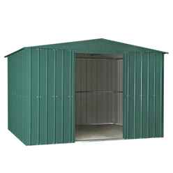 OOS - BACK FEBRUARY 2022 - 10 x 6 Premier EasyFix – Apex – Metal Shed - Heritage Green (3.07m x 1.85m)