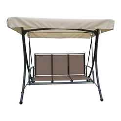 3 Seat - Taupe Hammock - Anthracite Frame & Textylene (4*4) With Sahara Canop - Free Next Working Day Delivery (Mon-Fri)
