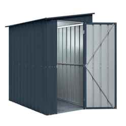 4 x 6 Premier EasyFix - Lean To Pent - Metal Shed - Anthracite Grey (1.24m x 1.80m)
