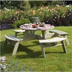 Deluxe Round Picnic Garden Table (7ft)