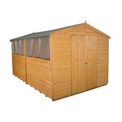 INSTALLED 12ft x 8ft Shiplap Dip Treated Apex Shed with Double Doors (3.7m x 2.5m) - INCLUDES INSTALLATION