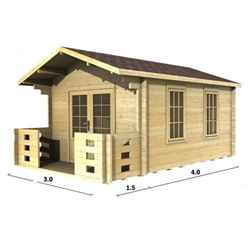3m x 4m Log Cabin (2016) - Double Glazing (34mm Wall Thickness)