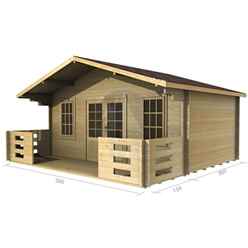 5m x 3m Log Cabin (2089) - Double Glazing (34mm Wall Thickness)
