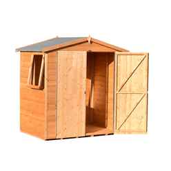 4 x 6 (1.33m x 1.89m) - Apex Tongue And Groove Shed - 3 Windows -  (12mm Tongue And Groove Floor) 