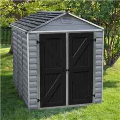 8 x 6 (2.28m x 1.85m) Double Door Apex Plastic Shed with Skylight Roofing