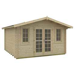 4m x 4m Budget Apex Log Cabin (208) - Double Glazing (40mm Wall Thickness)