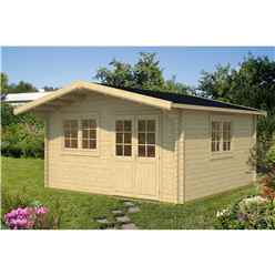 5m x 5m Budget Apex Log Cabin (210) - Double Glazing (40mm Wall Thickness)