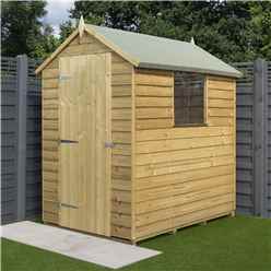 6 x 4 Pressure Treated Overlap Shed - Single Door and 1 Window