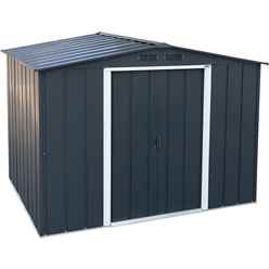 OOS - AWAITING RETURN TO STOCK DATE - 8 x 8 Value Apex Metal Shed - Anthracite Grey (2.62m x 2.42m)