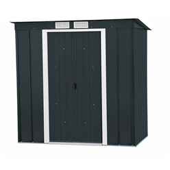 6 x 4 Value Pent Metal Shed - Anthracite Grey (2.03m x 1.24m)