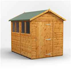 8 x 6 Premium Tongue and Groove Apex Shed - Single Door - 4 Windows - 12mm Tongue and Groove Floor and Roof