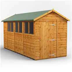 14 x 6 Premium Tongue and Groove Apex Shed - Single Door - 6 Windows - 12mm Tongue and Groove Floor and Roof