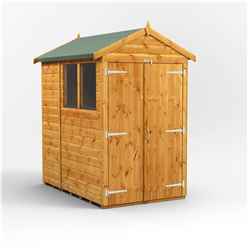 6 x 4 Premium Tongue and Groove Apex Shed - Double Doors - 2 Windows - 12mm Tongue and Groove Floor and Roof