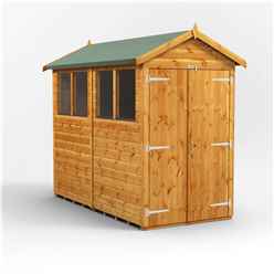 8 x 4 Premium Tongue and Groove Apex Shed - Double Doors - 4 Windows - 12mm Tongue and Groove Floor and Roof