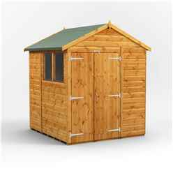 6 x 6 Premium Tongue and Groove Apex Shed - Double Doors - 2 Windows - 12mm Tongue and Groove Floor and Roof