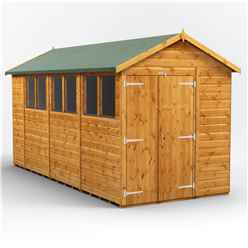 14 x 6 Premium Tongue and Groove Apex Shed - Double Doors - 6 Windows - 12mm Tongue and Groove Floor and Roof