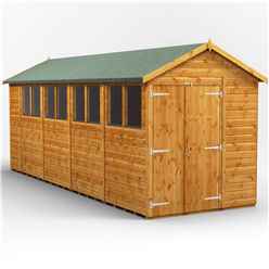 18 x 6 Premium Tongue and Groove Apex Shed - Double Doors - 8 Windows - 12mm Tongue and Groove Floor and Roof